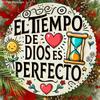 El Tiempo De Dios Es Perfecto Round Wooden Hanging Sign, 2D Flat Printed Spanish Religious Wall Door Ornament, Faith Home Decor Gift