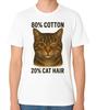 Cat 80% Cotton 20% Hair Funny Cat Lover Unisex Graphic T-Shirt
