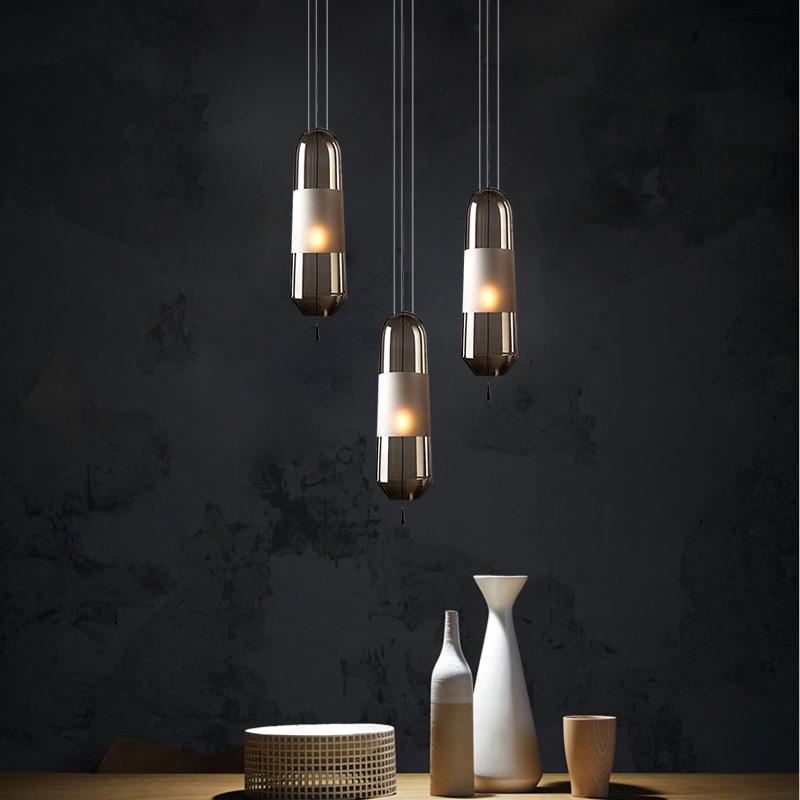 Nordic Minimalist Glass Pendant Light for Bedroom or Living Room