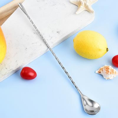 Colher de Bar Longa Aço Inoxidável Colher de Mistura para Mexer Coquetéis Padrão Espiral Mexedores de Coquetel para Bartender Uso Doméstico