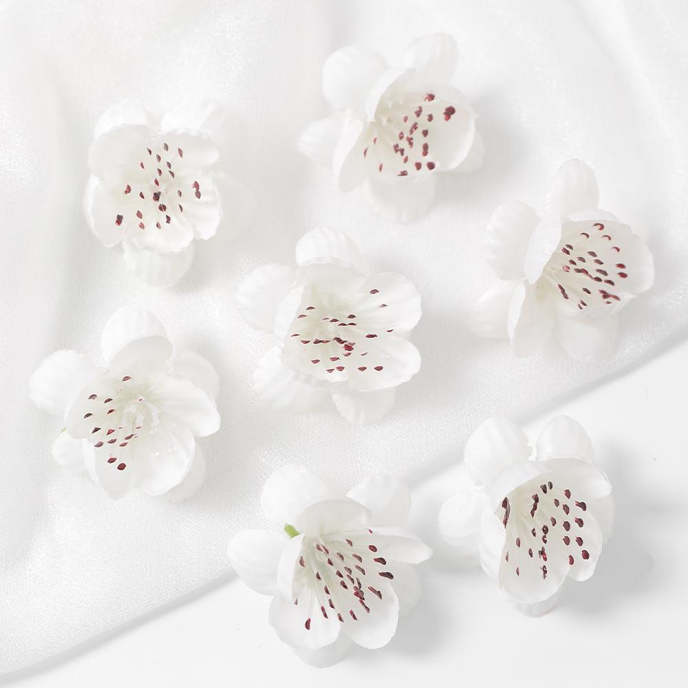 20/30Pcs Peach Blossom Artificial Flower Head For Wall Plant Home Room Decoration DIY Garland Valentine's Day Gift Wedding Decor