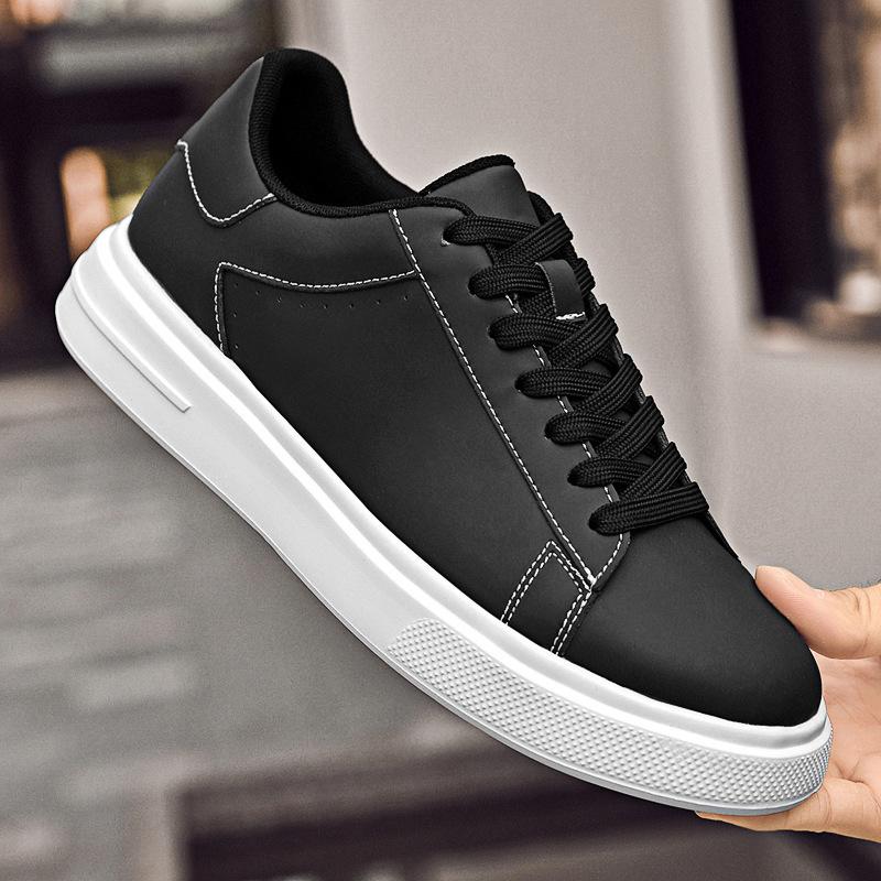 Men's Trendy Non-slip Thick-soled White Sneakers - Breathable, Versatile, Large Size Casual Sports Shoes