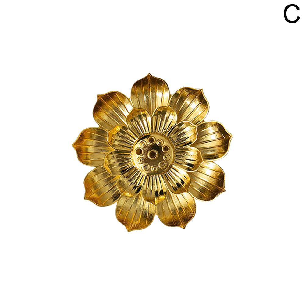 1PC New Alloy Incense Burner Stick Holder Plate Buddhism Lotus Censer Nasturtium Bronze Incense Burner