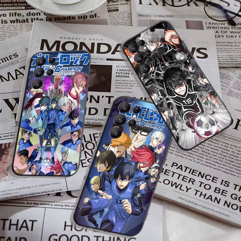 Fußball Anime B-Blau L-Lock Handyhülle Für Samsung S 24 Fe 25 Ultra Plus 20 Lite 21 30 22 23 24 22 Ultra 5G Fundas