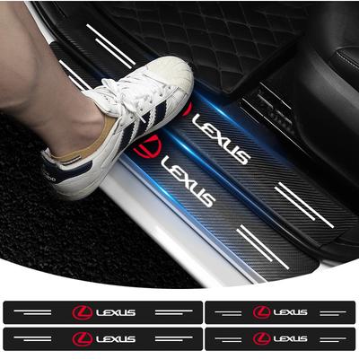 4x Carbon Fiber Car Door Plate Threshold Protector Sticker For Lexus ES300 RX330 RX300 GS300 IS250 IS200 CT200h NX RX