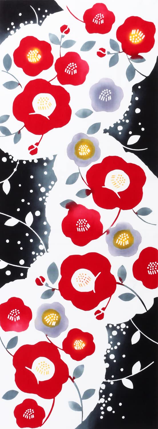 

KOMESICHI COLLECTION Airashika Japanese Goods Chusen Tenugui Mutsuki 33 x 90cm Winter Camellia
