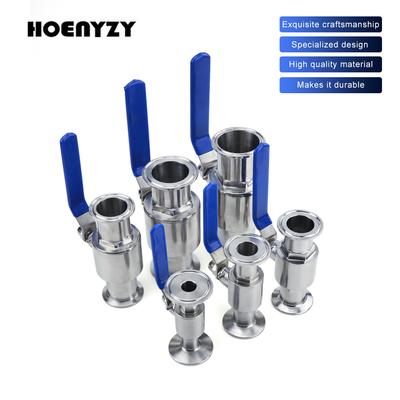 19mm 3/4" 1" 1-1/2" 2" 304 Stainless Steel Sanitary Ball Valve Tri Clamp 50.5mm/64mm Ferrule Type For Homebrew Diary Product
