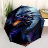 1pc Dragon Themed Automatic Opening and Closing Umbrella - Lightweight 3-Fold Design, Suitable for Fans, Travel, Daily Use, Interesting Shape, Co