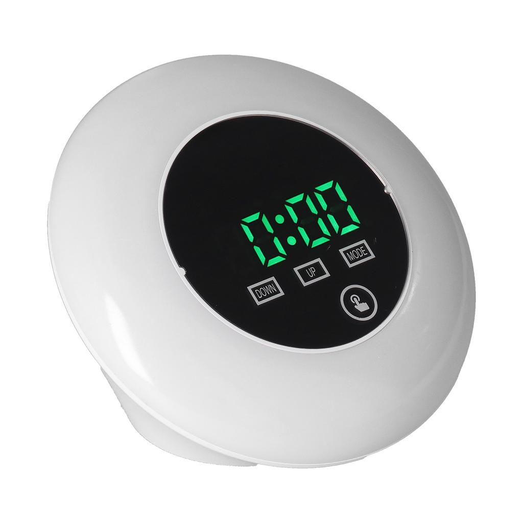 LED Digital Alarm Clock Mirror Clock Thermometer Clock 7 Color Electronic Clock for Bedroom Office