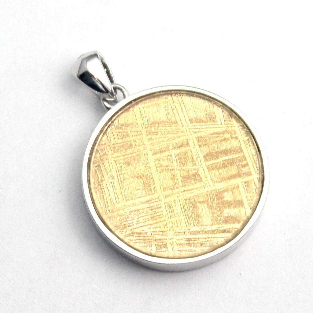 [World Accessories Carmelo] Flower of Life Divine Geometry Flower of Life Gibeon Meteorite Pendant Sterling Silver 925 Gold Small