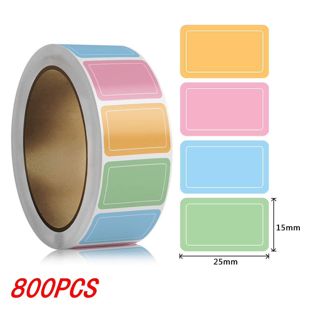 800 Stuks Stickers Kleurrijke Label Stickers Waterdichte Zelfklevende Logo Handgeschreven Naam Naamstickers Indexstickers