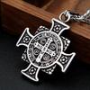 Vintage Kreuz Anhänger Edelstahl Halskette Herren St. Benedikt Exorzismus Anhänger Punk Hip Hop Schmuck