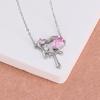Metallische Wassertropfen Verflüssigte Liebe Halskette Anhänger Süßer Kühler Wind Rosa Zirkon Herz Kurze Halskette Schlüsselbeinkette Persönlichkeit