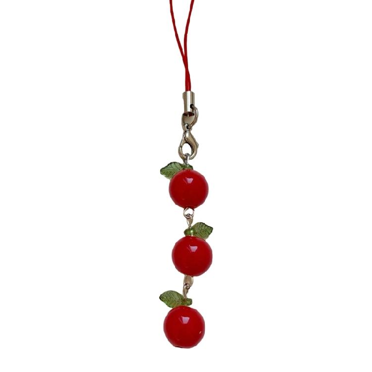 Novelty Tomato with Leaf Girl Keychain Charm Pendant Accessory for School Travel and Everyday Styles Daily Casual Use
