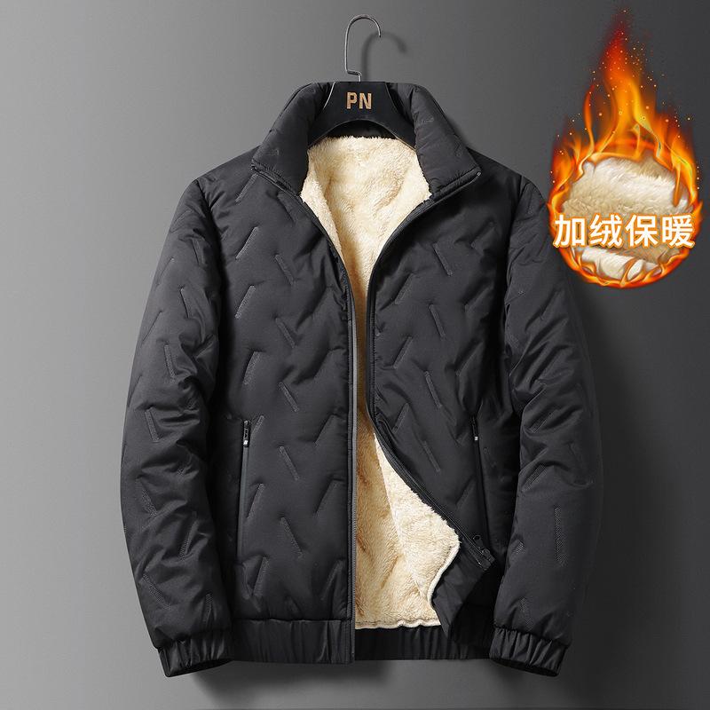 Winter cotton-padded men's 2025 new large-size men's clothing medium-sized Feather Rong cotton-padded clothes, piled and thickened thermal lapel