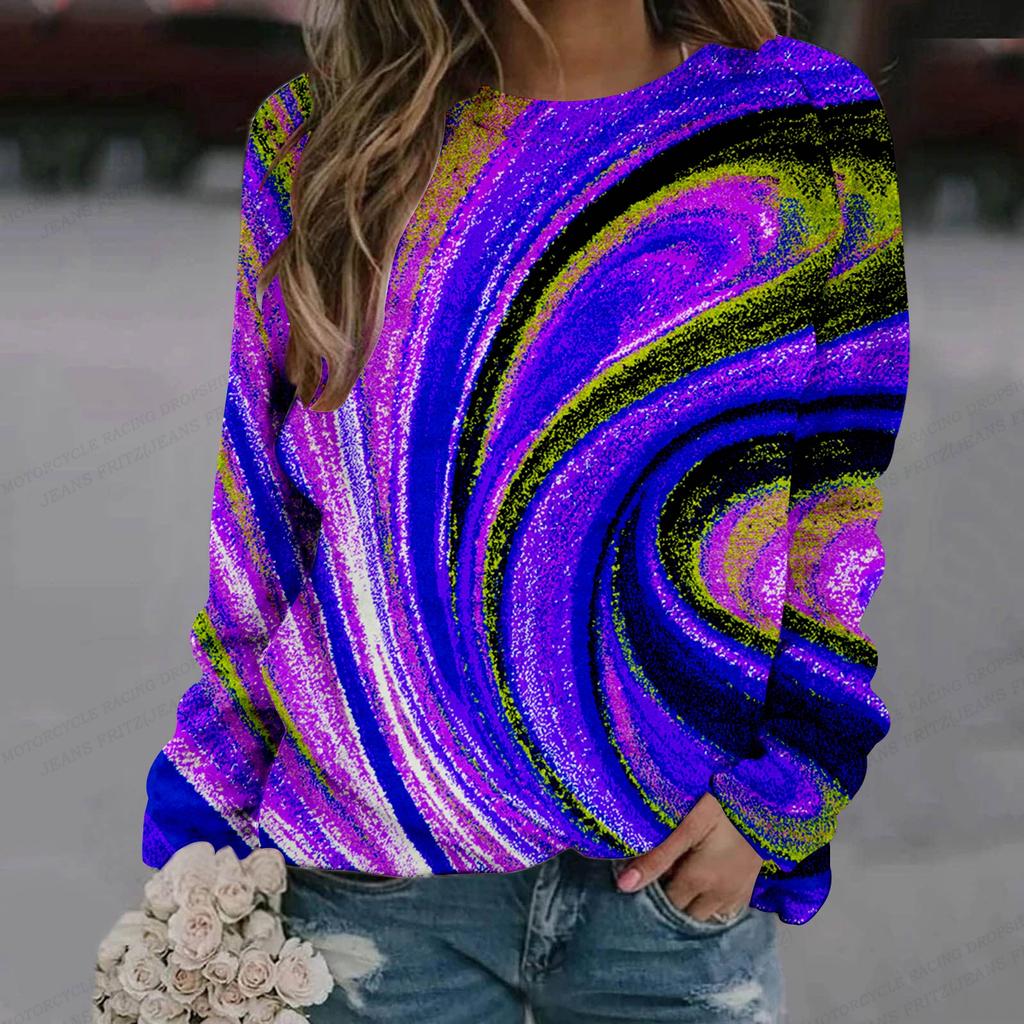 Mikina s olejomalbou Dámská módní mikina Mikina Y2k Mikina s kulatým výstřihem Oblečení Luxusní svetry Duhové mikiny Dívčí kabáty Jaro