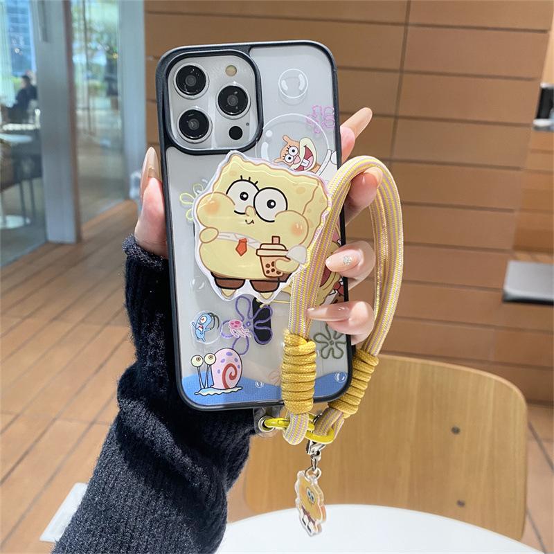 Cartoon SpongeBob SquarePants Is Suitable for Iphone16pro Mobile Phone Case, Apple 15pro Magnetic Suction 14pro Anti-drop 13pro.