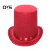 Sombrero de copa alto Sombrero de copa de mago Sombrero de copa de jazz negro británico Sombrero de copa de caballero de la corte masculino y femenino Sombrero plano de fieltro para actuaciones Juego de rol Navidad
