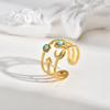 Stainless Steel Star Moon Ring for Women, Waterproof Layered Stackable Open Finger Ring, Boho Celestial Jewelry Adjustable