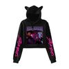 KPop Demon Hunters Hoodies Women Cat Ears Short Hoodie Saja Boys HUNTR/X Rumi Mira Zoey Derpy Sweatshirt Y2k Girl Crop Tops