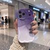 Gradient Purple Glitter Fluid Phone Case for iPhone 17 16 15 14 13 12 11 Pro Max Plus Wavy Edge Sparkly Cover
