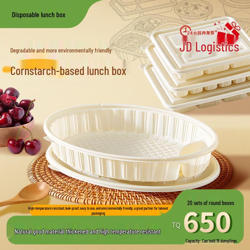 Eco-Friendly Disposable Dumpling Container with Sauce Compartment