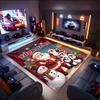 1PC Custom Name Santa's Christmas Adventure Theme Floor Mat Ideal for Living Room, Game Rooms, Office, Bedroom,Floor Mat Playful Design