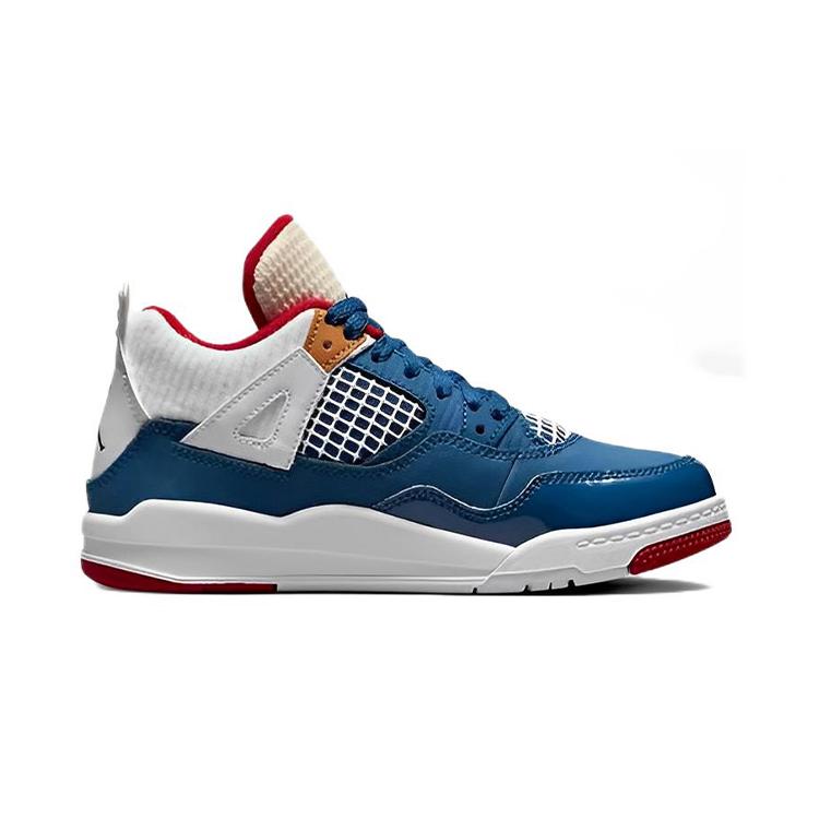 Air Jordan 4 Retro PreSchool 'Messy Room' (Unisex) French Blue / White / Gym Red / Pearl White / Chutney / Altitude Green Kids' Basketball Shoes