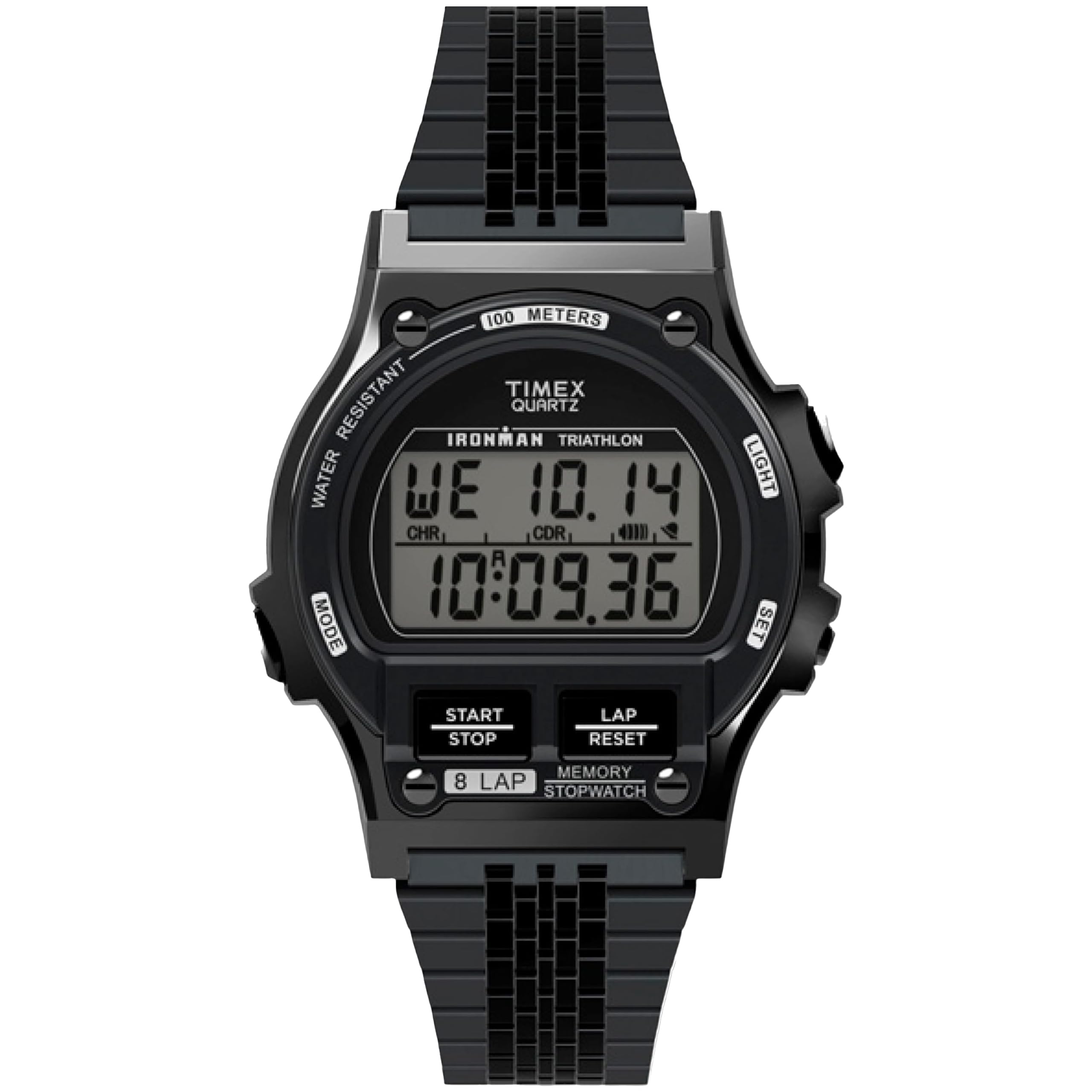 

TIMEX Ironman Eight Lap 8 Lap Metal Quartz Watch TW5M66500 Black Digital Watch чорний