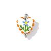 2 Pcs Resin Double-Sided Enamel Heart Painted Charms Flower Tulip Cherry 304 Stainless Steel Pendants DIY Necklace 25mm x 17mm