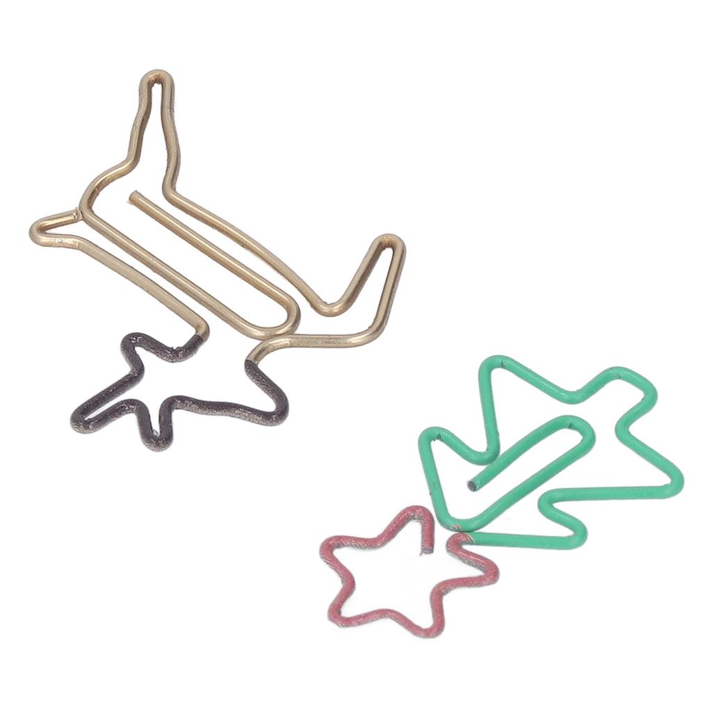 100pcs Paper Clips Lovely Christmas Tree and Deer Shape Metallic Rustproof Small Paperclips for