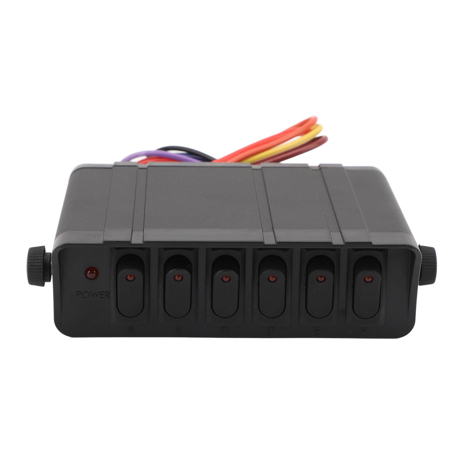 

6 Gang Rocker Switch Box DC12V to 24V 40Amp SPST Toggle Switch Panel Box for Automotive Car Vehicle Boat RV SUV Red красный