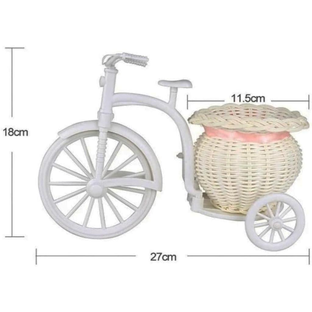 Bike Flower Basket Plant Stand Nostalgic Bicycle Planter Flower Stand Garden Decor for Home Wedding Decoration, Desktop Decoration