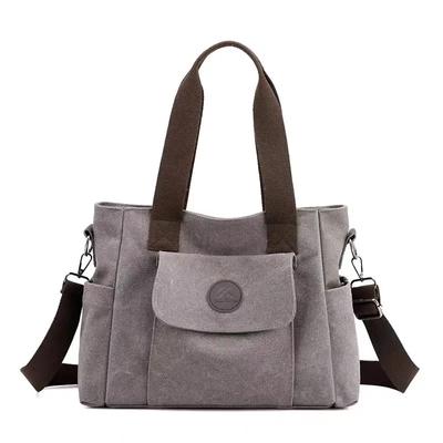 Bolsa de lona para lazer, nova bolsa feminina multicamadas, moderna e de grande capacidade, bolsa de ombro única, bolsa grande para mulheres