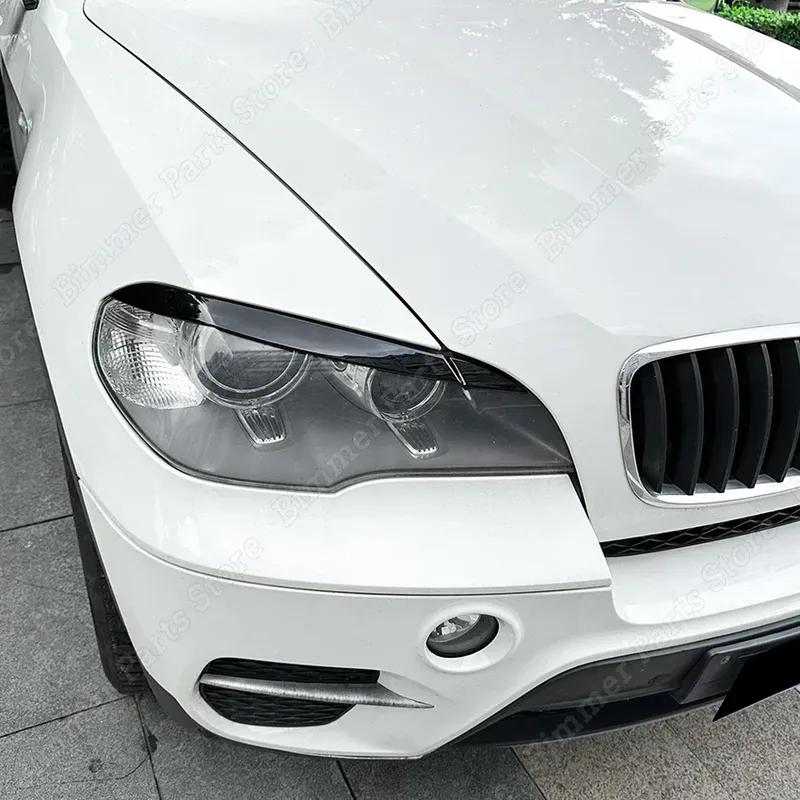 Autocollant de garniture de couvercle de paupière sourcil de phare avant de voiture pour BMW X5 E70 30d 48i 30i 35d 40d 30d 50i 35i M50d 2006-2013