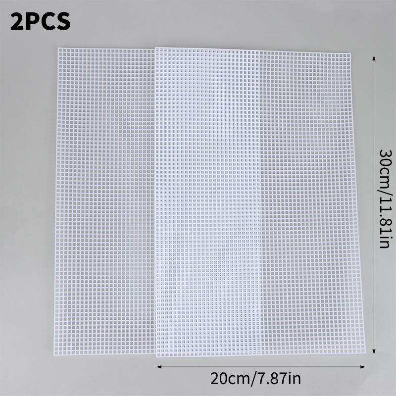 2PCS Sewing Plastic Canvas Sheets Black/White Mesh Sheets For DIY Embroidered Woven Crafts 30*20cm