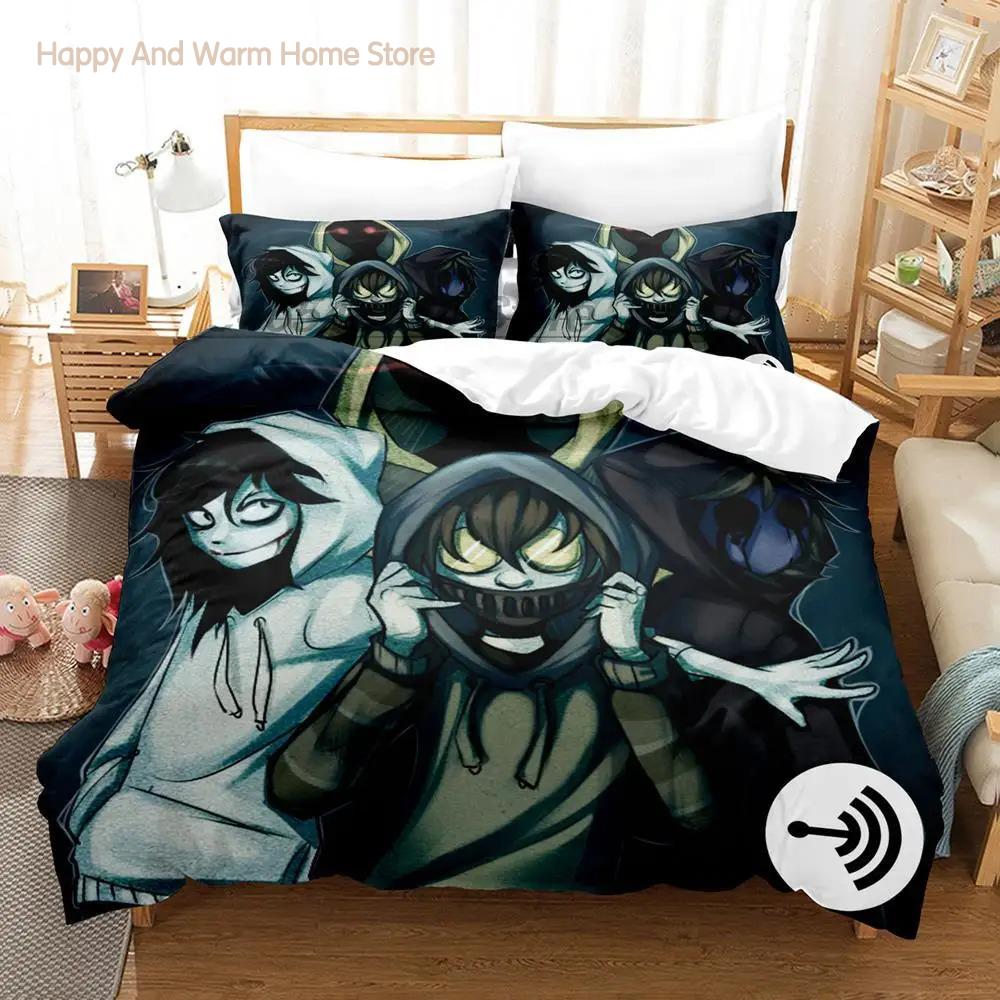 Creepypasta Bedding Set Single Twin Full Queen King Size Bed Set Aldult Boys Bedroom Duvetcover Sets Anime roupas de cama