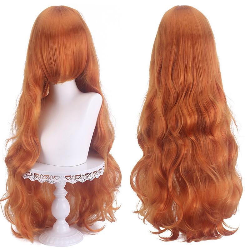 European American Universal Cos Wig Long Curly Hair 80cm Color Big Wave Full Head Cover