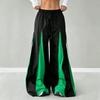 Oversized Streetwear Cargo Pants With Colorblock Zipper Detail Retro Loose Fit Wide Leg Trousers Women