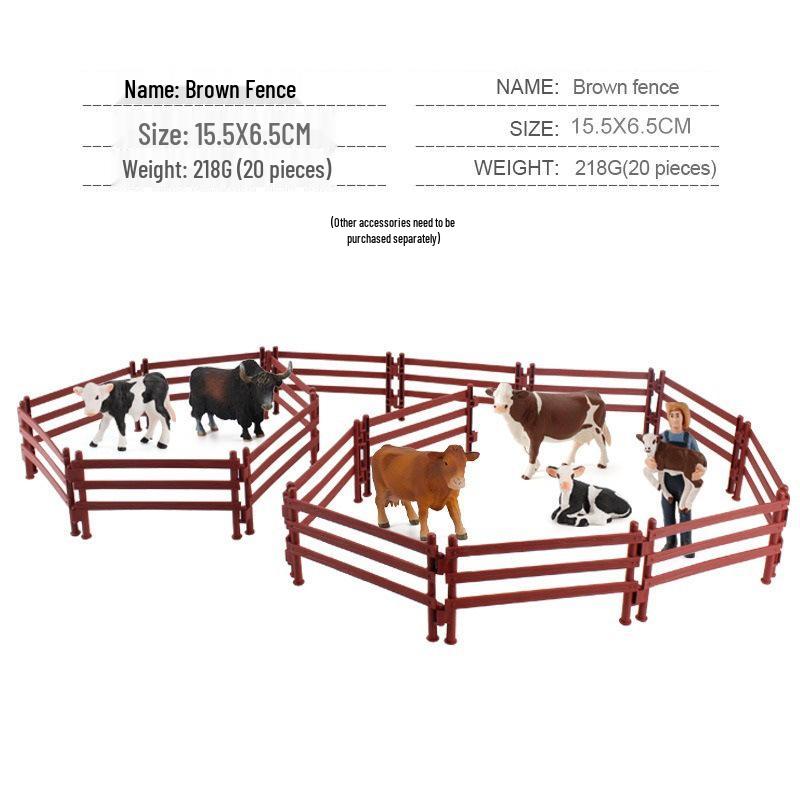 Jurassic Simulation Farm Scene Dinosaur Model Sand Table Toy Set with Fence and Gate