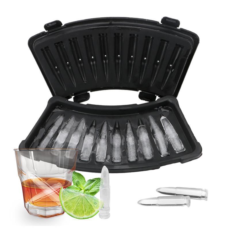 Home Gun Bullet Skull Ice Cube Maker DIY Bullet Ice Cube Tray Chocolate Mold Whiskey Wine Ice Cream Tool New Bar Accessories