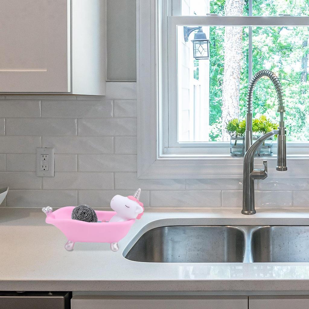 Unicorn Soap Box Cartoon Holder Shower Travel Portable Drainage Case Lovely Bathroom Pink Soap Dish Home Goods