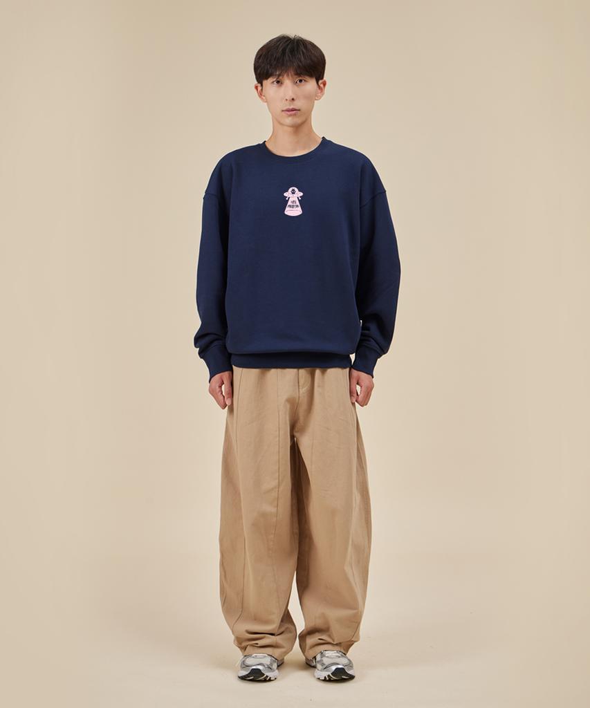 ASTRAL PROJECTION Alien Loose Fit Sweatshirt_Navy
