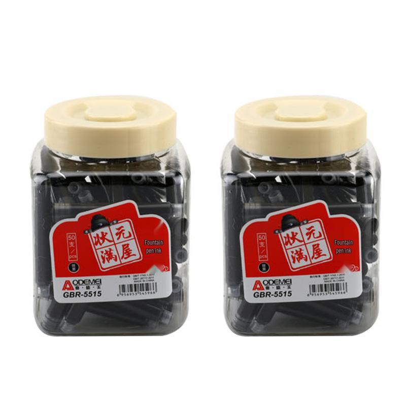 50 Erasable Blue Ink Cartridges for Student Fountain Pens – Large Capacity, Replaceable, Cartridge-Packed