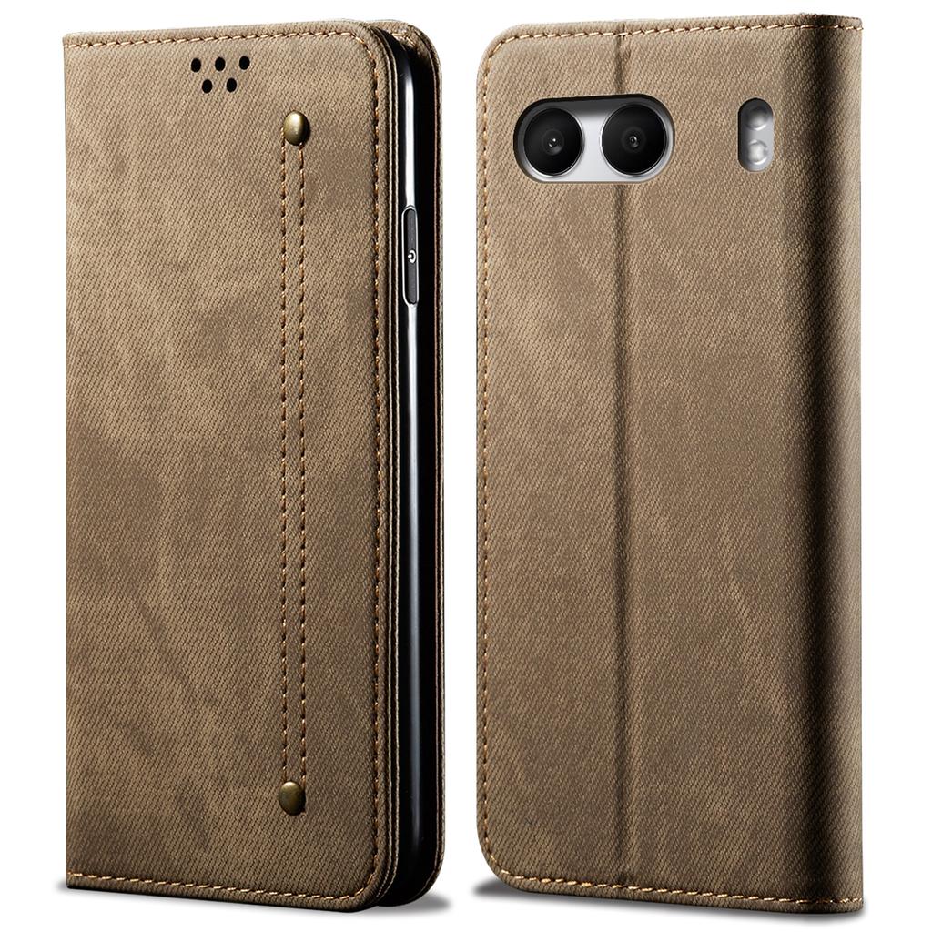 For OnePlus Nord 4 Case Jeans Cloth Texture Anti-Scratch Leather Stand Phone Cover