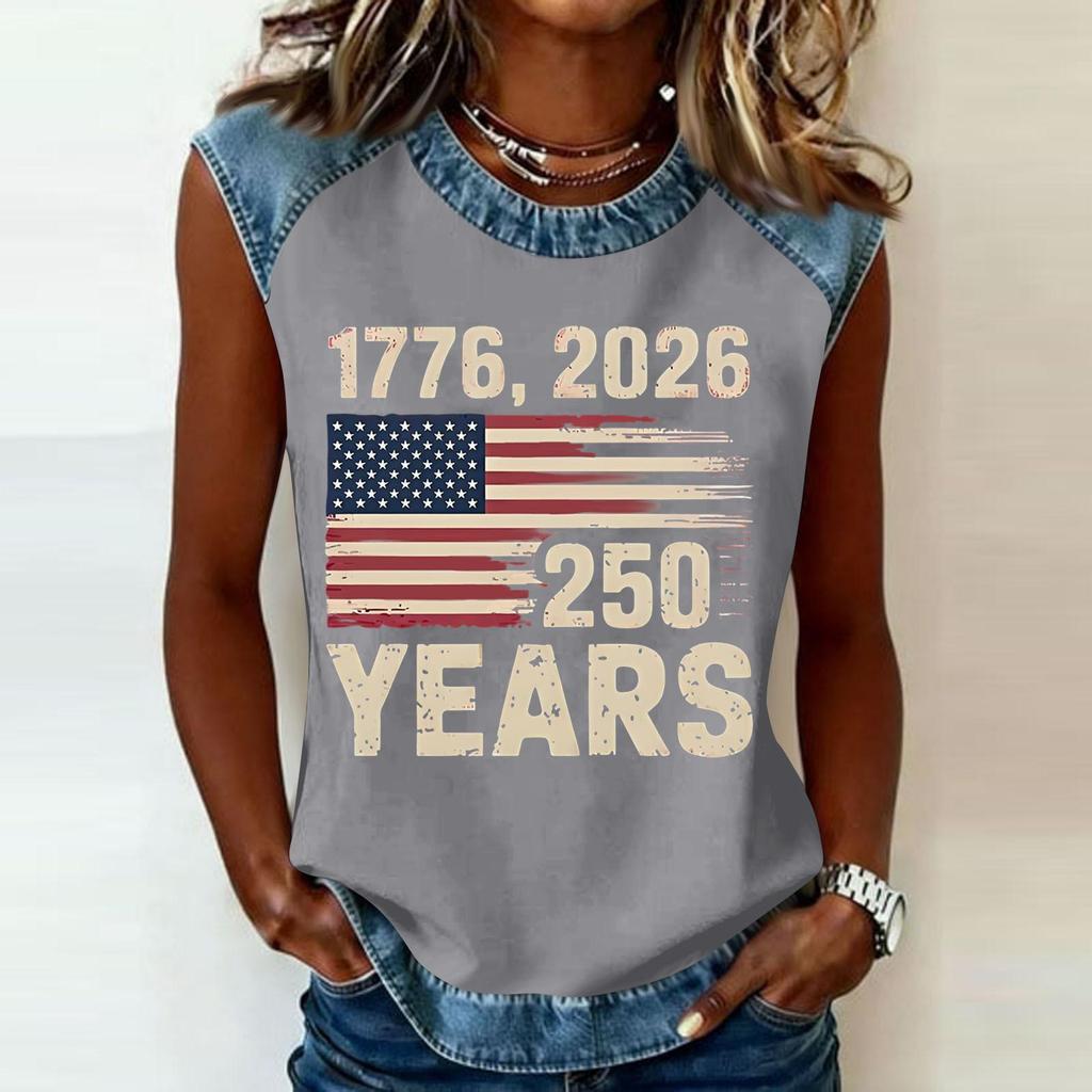 Women's Casual Round Neck Pullover Printed T-Shirt Top