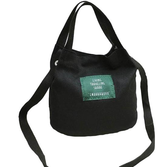 Einfarbige, lässige Damen-Segeltuch-Umhängetasche im Freien