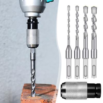 Electric Hammer Adapter Impact Drill Bit Set 0.24-0.47 Inch Heavy Duty Alloy Steel Quick-Release Converter