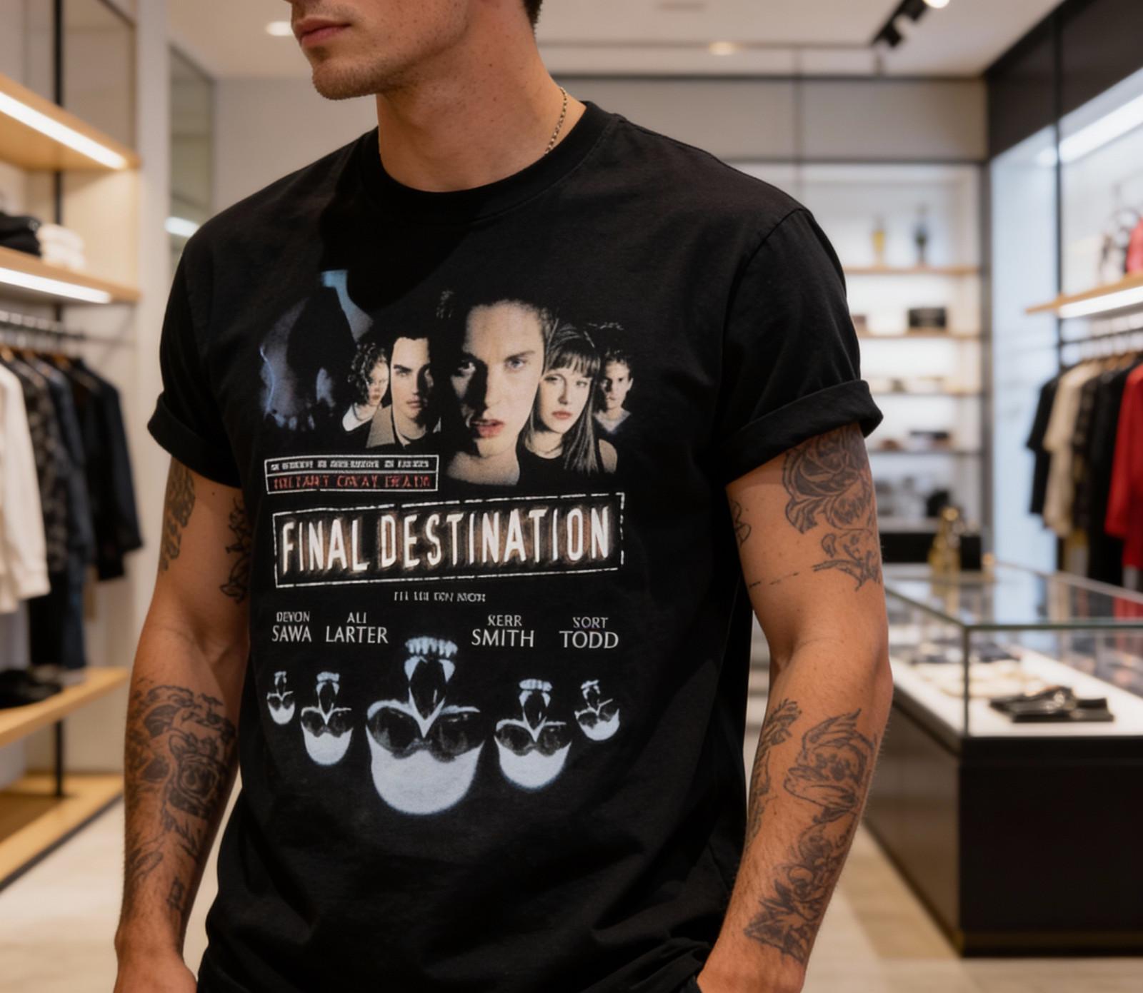 Final Destination 2000 T-Shirt Horror Movie Skulls Graphic Tee Unisex M