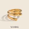 Xia Ling Minimalist 18K Gold-Plated Stainless Steel Ring
